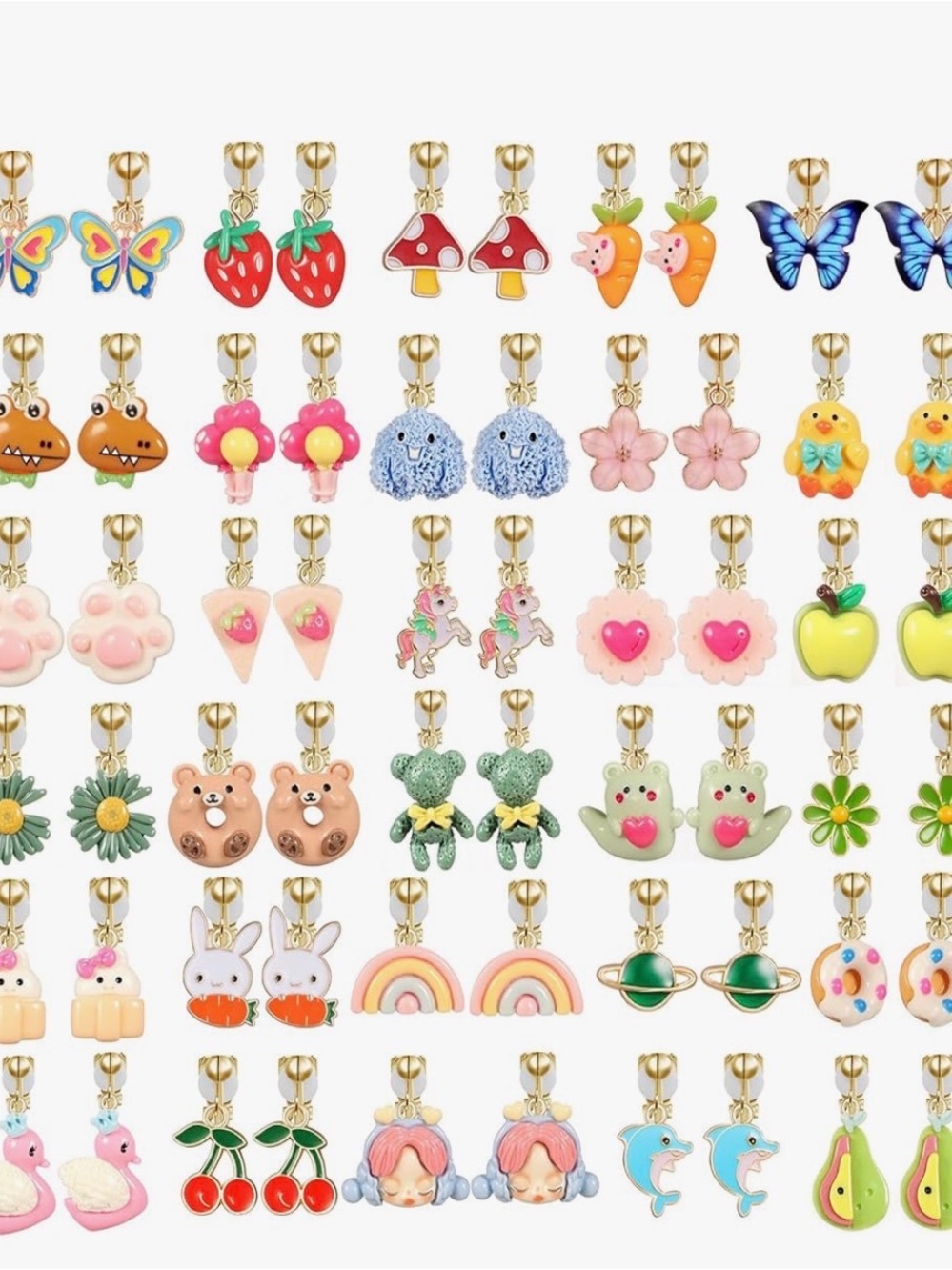 30 Pairs of Cute Clip-On Earrings Pack – Non-Pierced